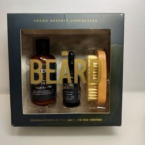 Beard Care Kit Cremo Distillers Blend Reserve Collection Wash Oil Brush Gift Set
